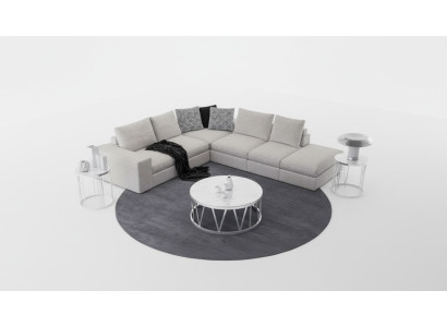 Canapé d'angle blanc Rembourrage Suite d'angle Canapés de luxe en L Canapés de forme L Design moderne