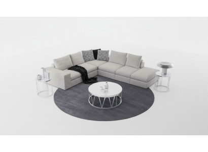 Canapé d'angle blanc Rembourrage Suite d'angle Canapés de luxe en L Canapés de forme L Design moderne