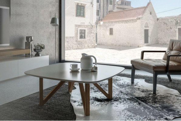 Table basse Salon Table Luxe Noyer Naturel Table d'appoint Design