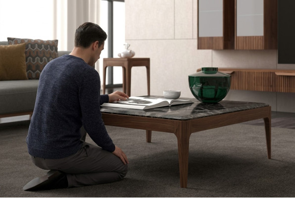 Table basse Lounge Toros Table basse en marbre noir Table basse en style moderne