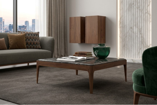Table basse Lounge Toros Table basse en marbre noir Table basse en style moderne