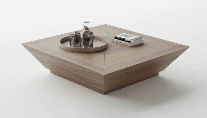 Tables basses Rectangulaires de luxe en noyer naturel des concepteurs.