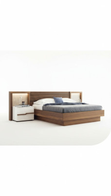 Table de chevet en noyer naturel Chambre Tables de chevet Luxe