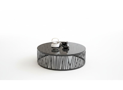 Table basse design moderne en verre avec tables d'appoint assorties pour le salon