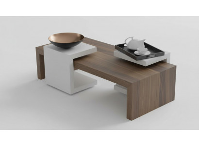 Ensemble de table basse en noyer naturel Mobilier de salon Tables d'appoint Moderne nouveau