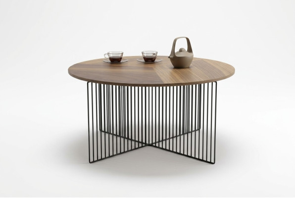 Table basse de salon moderne en bois massif marron de luxe aux pièces de rangement