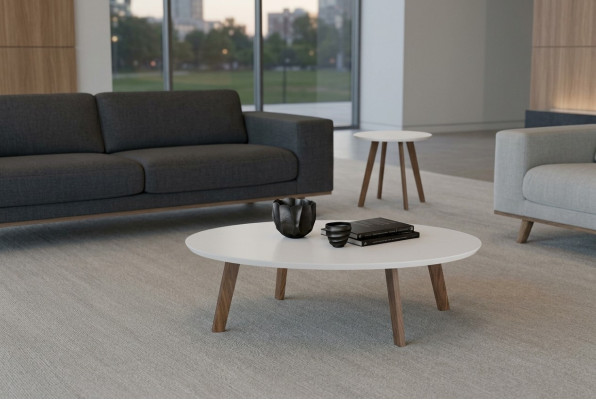 Petites tables basses rondes Ensemble de meubles de salon Tables en bois massif Luxe neuf