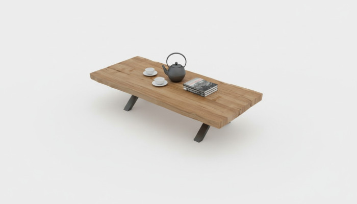 Table basse en bois massif Table rectangulaire Table à thé Table de salon Moderne