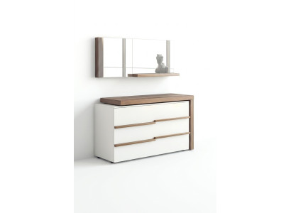 Commode de luxe blanche avec miroir Design moderne en noyer naturel nouveau