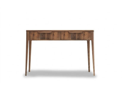 Table console en bois Table en noyer naturel - Marbre noir Toros