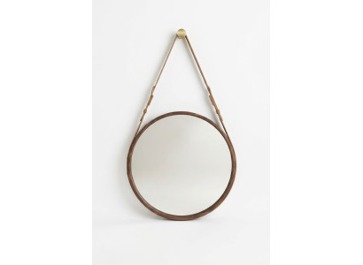 Miroir mural encadré Cadre luxueux marron fait en noyer naturel