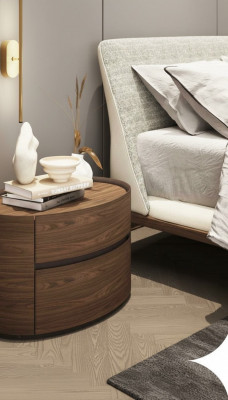 Table de chevet en bois de designer Design moderne Véritable bois Mobilier de chambre