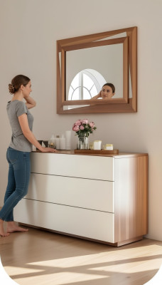 Commode de chambre blanche et marron Console de luxe avec espace de rangement Meuble en bois véritable élégant