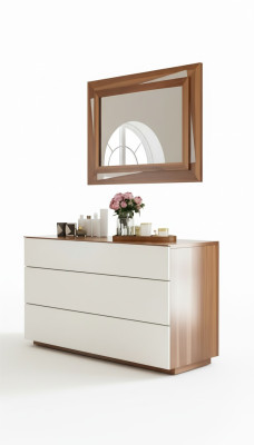 Commode de chambre blanche et marron Console de luxe avec espace de rangement Meuble en bois véritable élégant