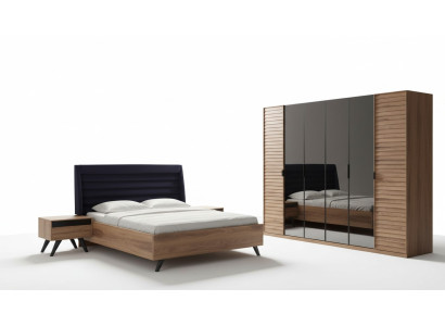 Grand ensemble de chambre à coucher Mobilier de chambre Armoire Lit Tables de chevet