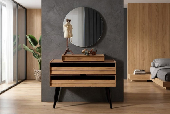 Designer de luxe Véritable coffre en bois Commode Marron Coffre de rangement Moderne neuf