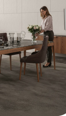 Meubles de salle à manger Chaise Chaises de salle à manger de luxe Chaises marron confortables en textile