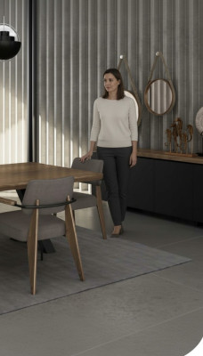 Buffet de salle à manger en noyer naturel - anthracite mat Commode de luxe Meubles
