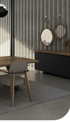 Buffet de salle à manger en noyer naturel - anthracite mat Commode de luxe Meubles
