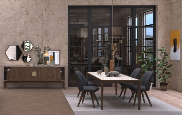 Salle à manger table de cuisine luxueux meubles en bois véritable mobilier moderne ameublement