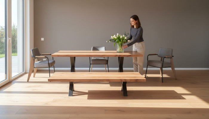 Set de salle à manger Designer Table de salle à manger Chaises Banquette de salle à manger Style moderne Mobilier en bois