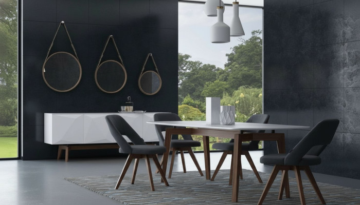 Set de salle à manger meubles de luxe table à manger chaises buffet en bois massif