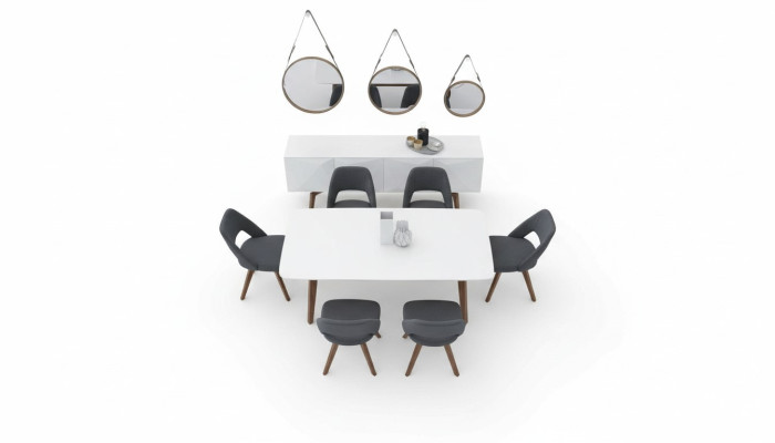 Set de salle à manger meubles de luxe table à manger chaises buffet en bois massif