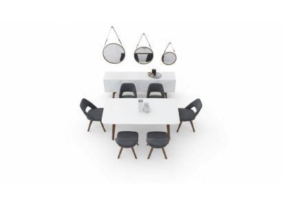 Set de salle à manger meubles de luxe table à manger chaises buffet en bois massif