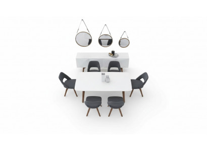 Set de salle à manger meubles de luxe table à manger chaises buffet en bois massif
