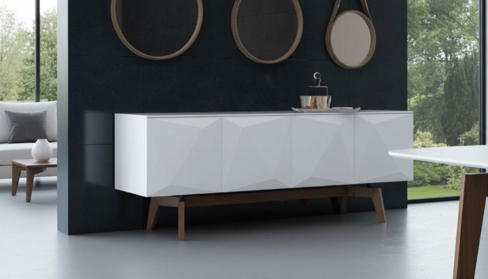 Buffet blanc avec espace de rangement Mobilier de salle à manger Mobilier en bois de luxe Moderne