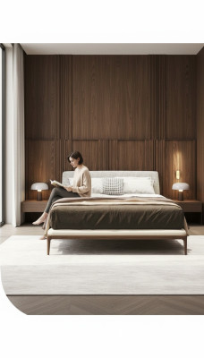 Lit Blanc Cadre de Lit de Luxe Mobilier de Chambre Moderne Cadre en Bois