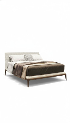 Lit Blanc Cadre de Lit de Luxe Mobilier de Chambre Moderne Cadre en Bois
