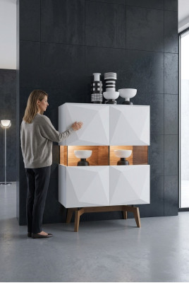 Lit blanc Cadre de lit de luxe Mobilier de chambre à coucher moderne Cadre en bois