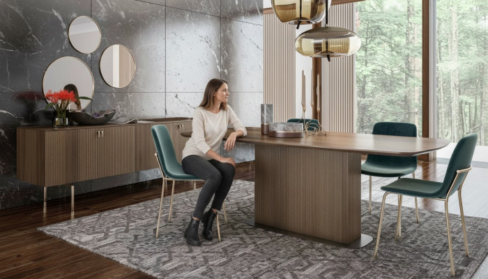 Ensemble de salle à manger moderne en meubles de luxe table chaises buffet