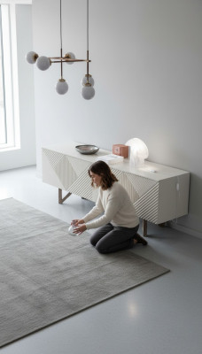 Moderne commode grise de luxe buffet bas avec espace de rangement style