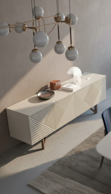 Moderne commode grise de luxe buffet bas avec espace de rangement style