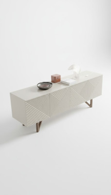 Moderne commode grise de luxe buffet bas avec espace de rangement style