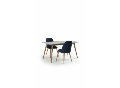 Chaise de salle à manger bleue, mobilier de cuisine moderne de luxe, mobilier en bois de designer.
