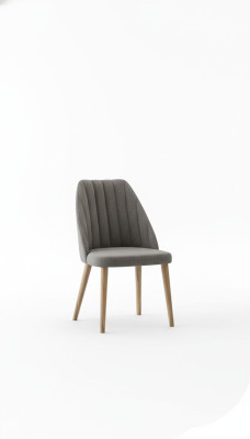 Chaise de cuisine en tissu gris de luxe avec douceur moyenne en bois