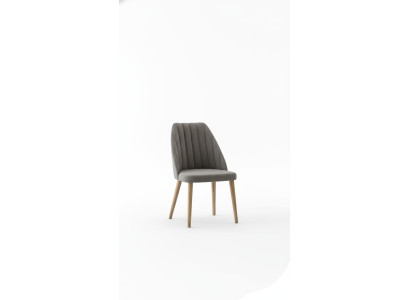 Chaise de cuisine en tissu gris de luxe avec douceur moyenne en bois
