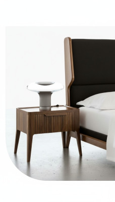 Chambre - Table de chevet avec espace de rangement dans un mobilier en bois de style moderne de luxe