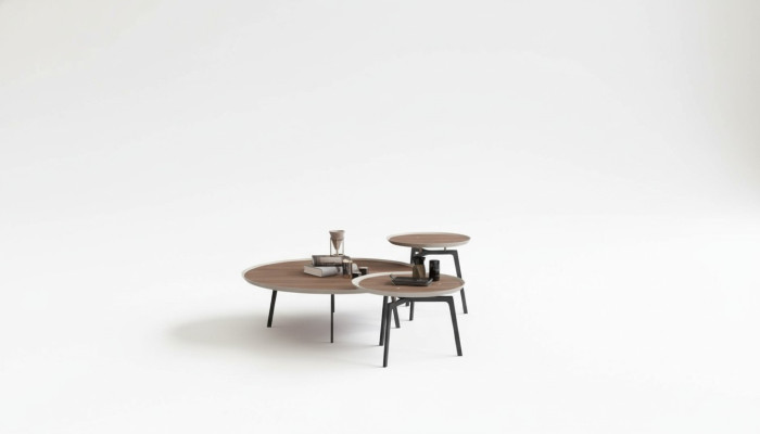 Ensemble de table basse Mobilier de salon de luxe Tables Marron Design de luxe en bois