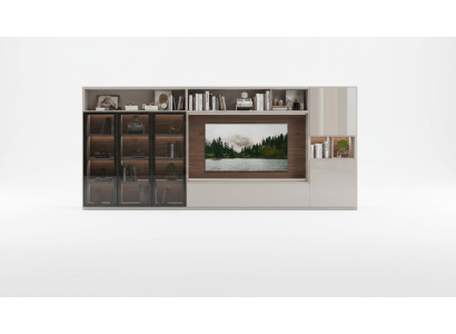 Unité murale Mobilier moderne blanc Mobilier en bois luxueux Ameublement