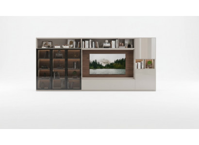 Unité murale Mobilier moderne blanc Mobilier en bois luxueux Ameublement