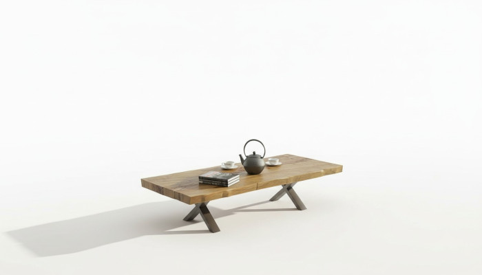 Table basse en bois Mobilier de salon moderne Table de rangement de luxe Table TV