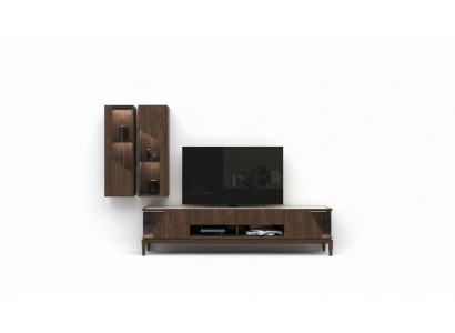 Meubles de salon Unité murale Étagères suspendues Buffet Marron Meubles en bois de luxe