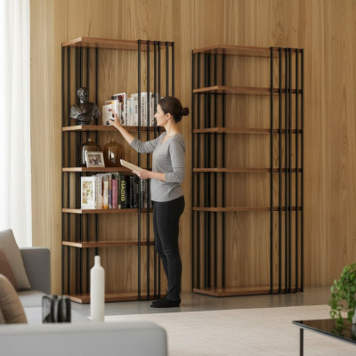 Étagère à livres Armoire de luxe Moderne Salle de séjour Unité murale Étagères de rangement neuves