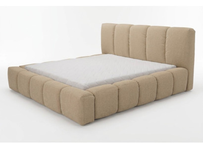 Lit Gris Lit double Chambre en bois Mobilier Design Tissu d'ameublement neuf