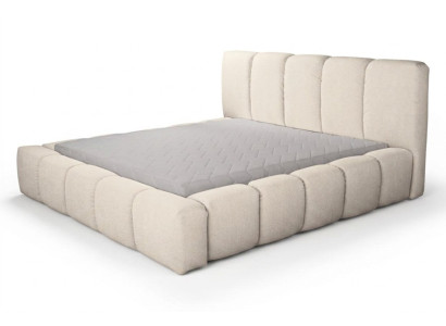 Lit Blanc Lit double Chambre à coucher Mobilier en bois Design Mobilier rembourré Tissu