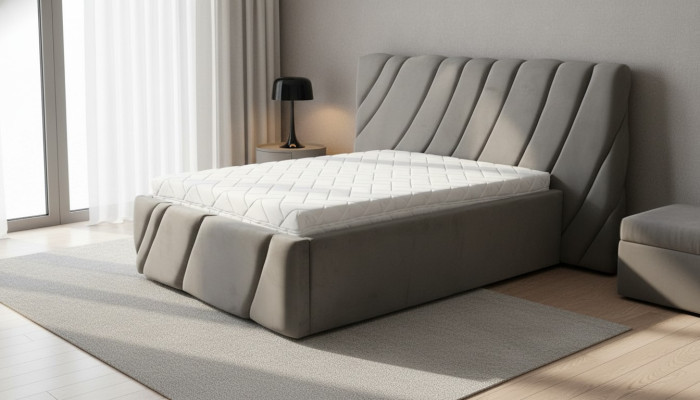 Lit gris lits en velours Lit double 140x200 Lits de design Mobilier d'hôtel